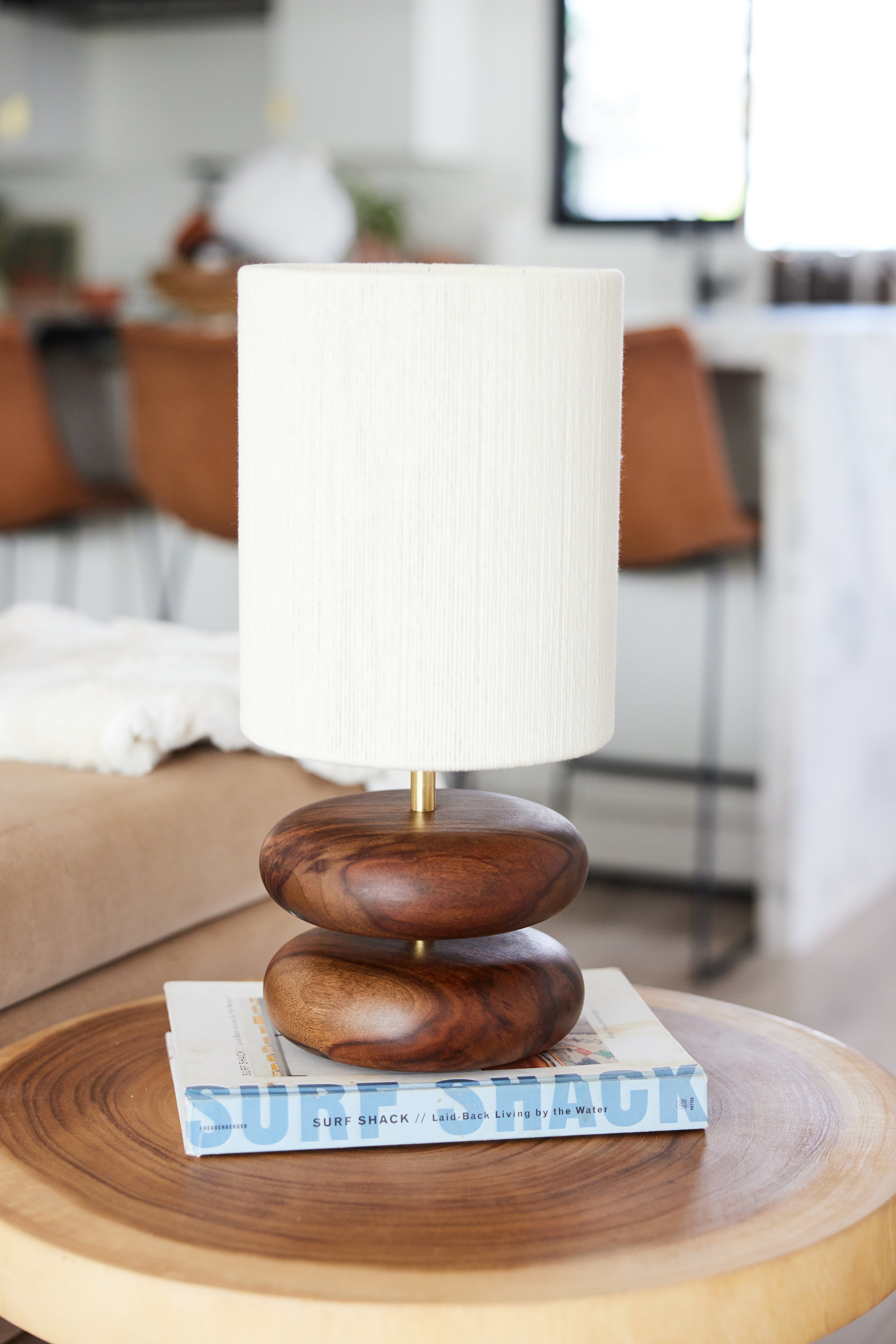 River Rock Lamp - Walnut