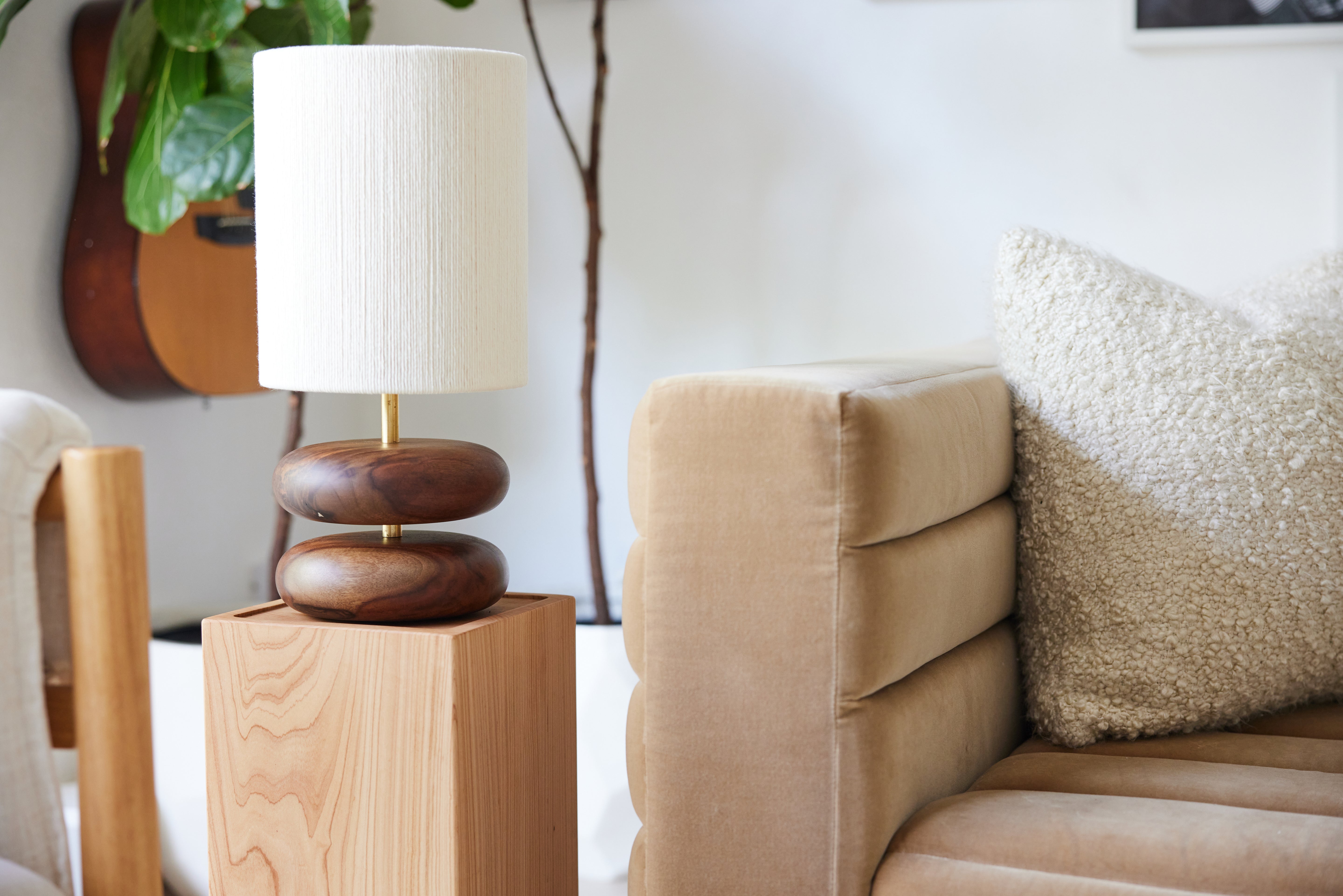 River Rock Lamp - Walnut