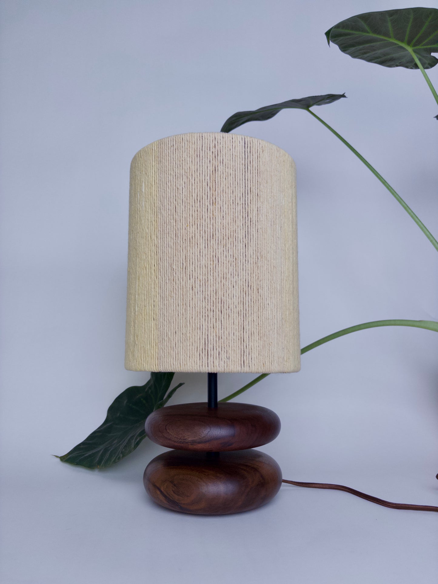 Small River Rock Lamp Walnut 1