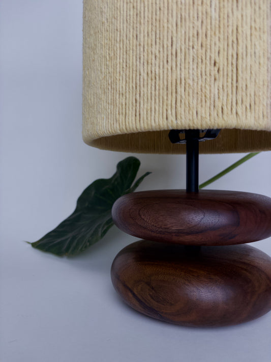 Small River Rock Lamp Walnut 1