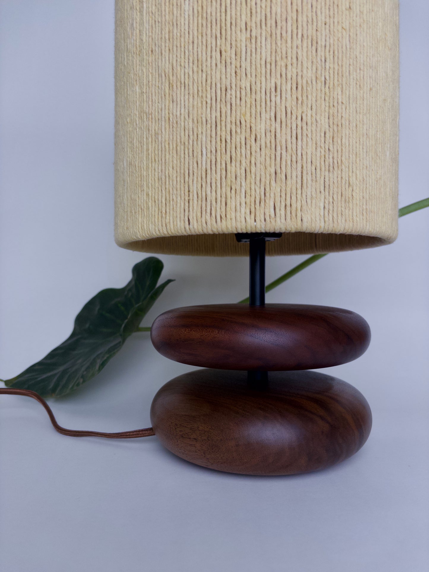 Small River Rock Lamp Walnut 1