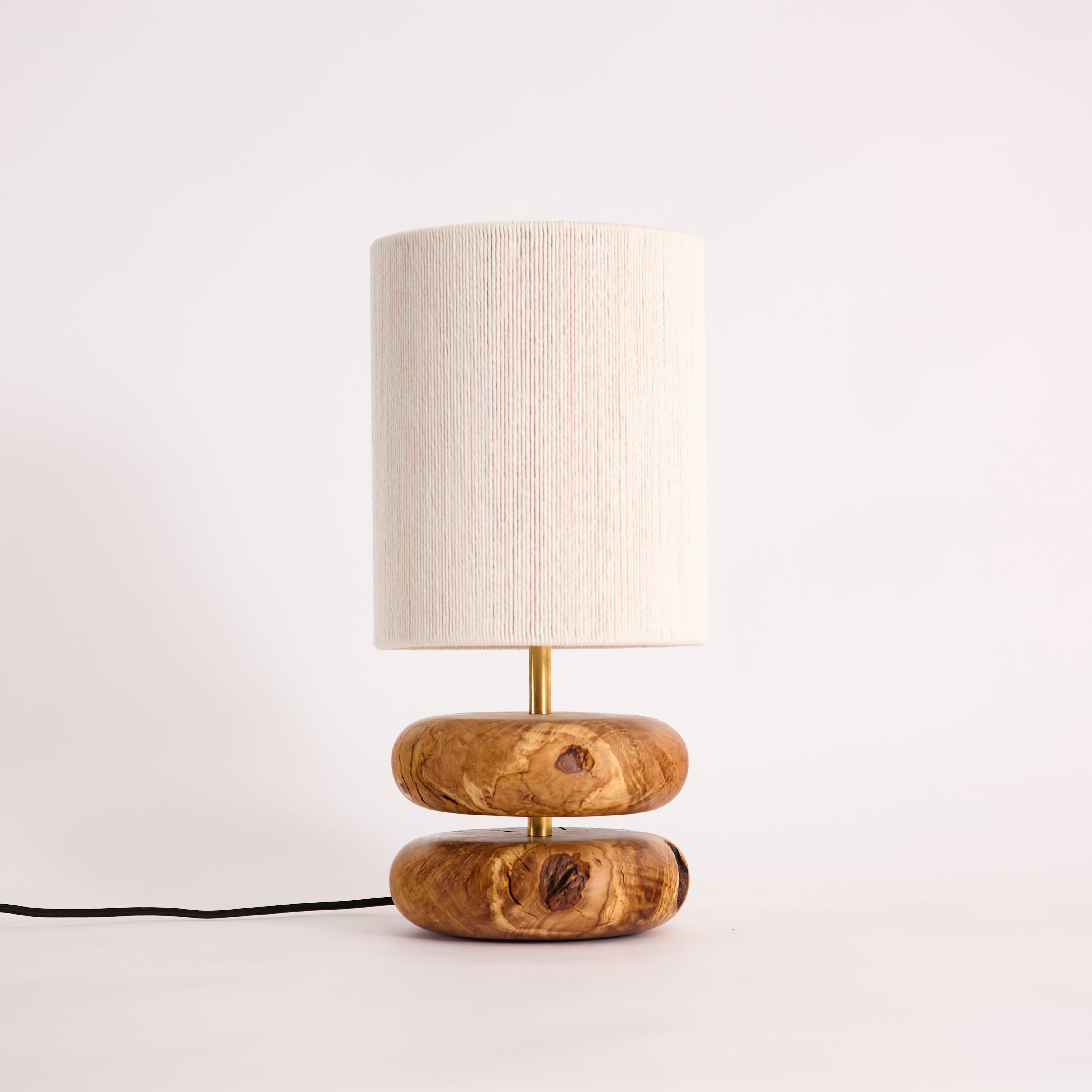 River Rock Lamp Olive 2
